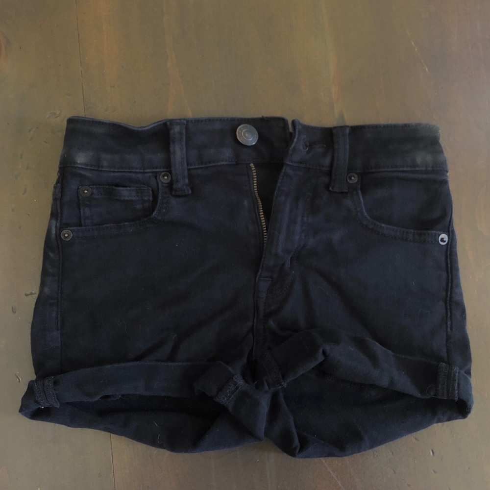 Black jean shorts